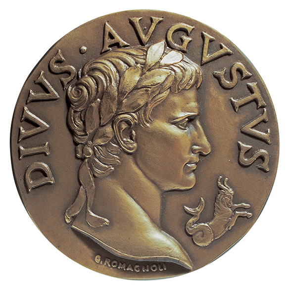 Divo Augusto, bimillenario della nascita di Augusto, medaglia in bronzo, 1937