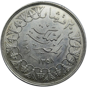 EGITTO 20  Piastres  argento  1939